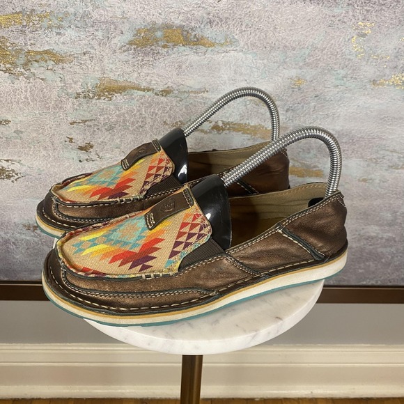 Ariat Shoes - Ariat Cruiser Loafer Shoes Womens Size 7 Multicolor Leather Canvas 10029744